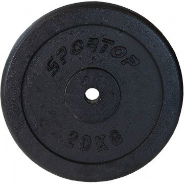 Obciążenie żeliwne czarne 20 kg Sportop fi26,5
