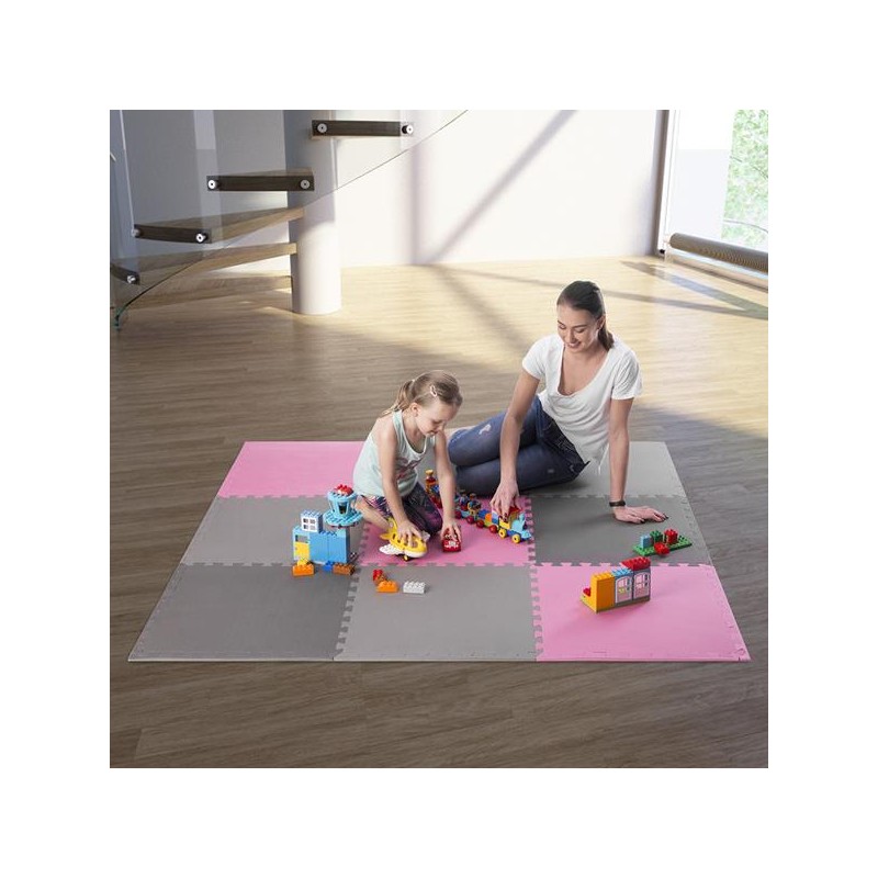 MP10  MATA PUZZLE MULTIPACK PINK-GREY 9 ELEMENTĂW 10MM ONE FITNESS