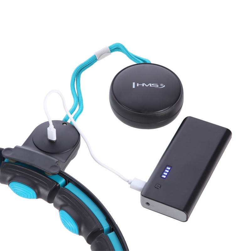 HHM17 HULA HOP BLACK/TURQUOISE Z MAGNESAMI I OBCIÄĹťNIKIEM + LICZNIK HMS