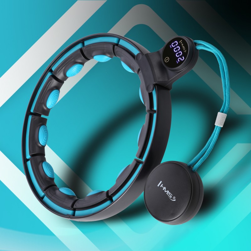 HHM17 HULA HOP BLACK/TURQUOISE Z MAGNESAMI I OBCIÄĹťNIKIEM + LICZNIK HMS
