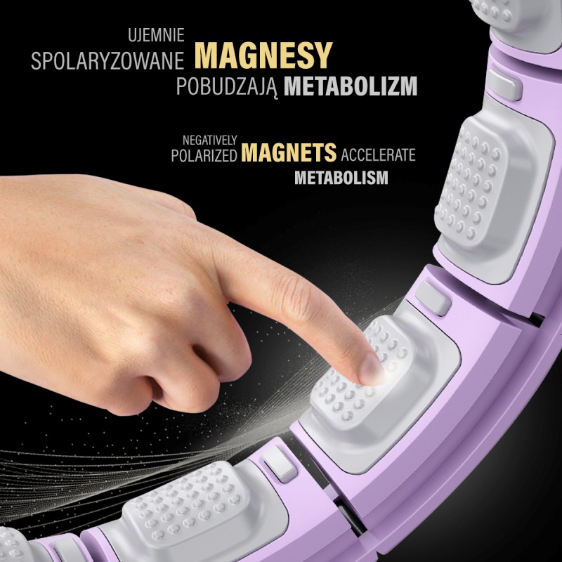 HHM13 HULA HOP VIOLET Z MAGNESAMI I OBCIÄĹťNIKIEM + LICZNIK HMS
