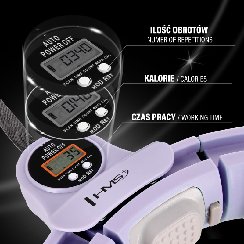 HHM13 HULA HOP VIOLET Z MAGNESAMI I OBCIÄĹťNIKIEM + LICZNIK HMS