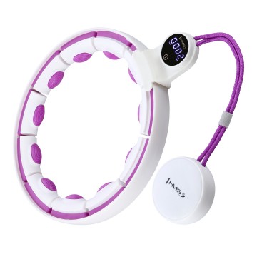 HHM17 HULA HOP WHITE/VIOLET Z MAGNESAMI I OBCIÄĹťNIKIEM + LICZNIK HMS