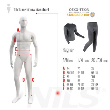 BTZ0060 BIELIZNA TERMOAKTYWNA SZARA MĘSKA ZESTAW L/XL RAGNAR NILS