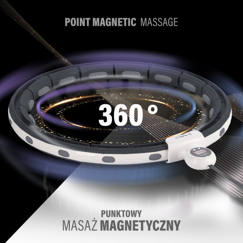 HHM15 HULA HOP BLACK Z MAGNESEM I OBCIÄĹťNIKIEM + LICZNIK HMS