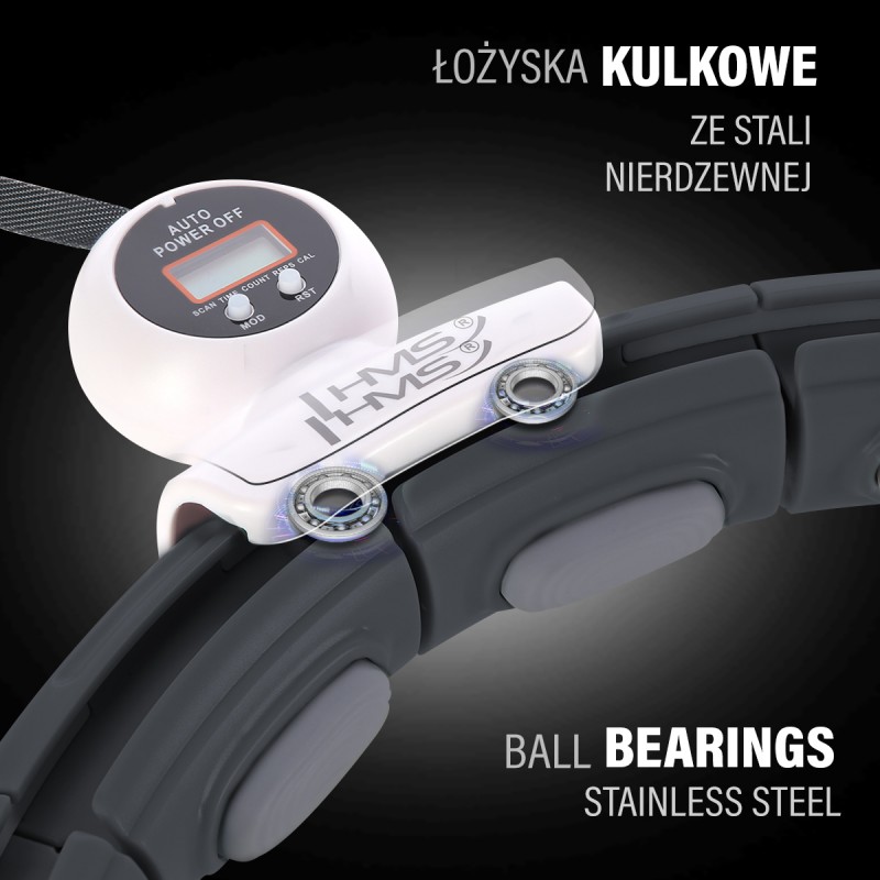 HHM15 HULA HOP BLACK Z MAGNESEM I OBCIÄĹťNIKIEM + LICZNIK HMS
