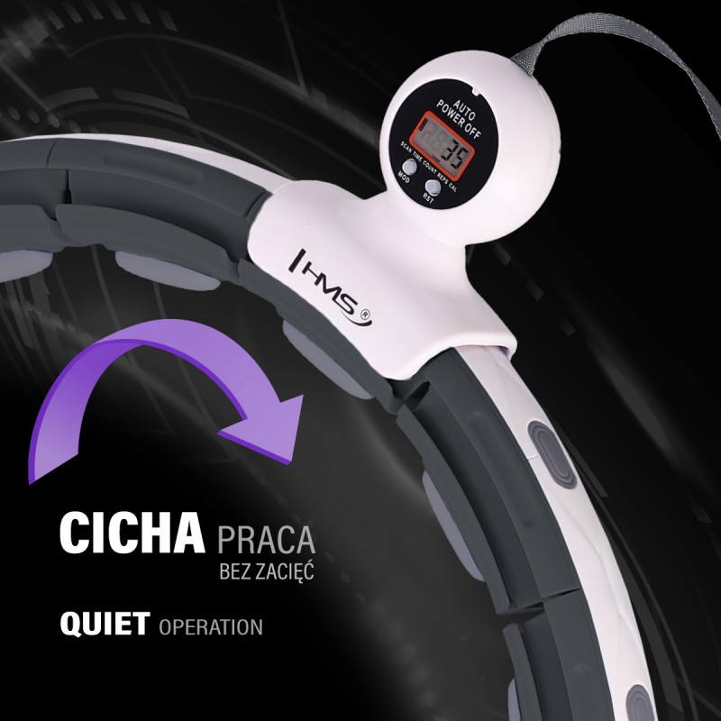 HHM15 HULA HOP BLACK Z MAGNESEM I OBCIÄĹťNIKIEM + LICZNIK HMS