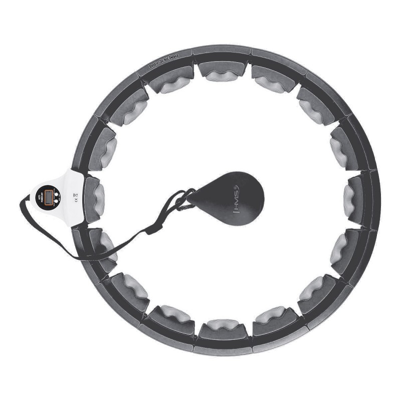 HHW06 HULA HOP BLACK Z WYPUSTKAMI I OBCIÄĹťNIKIEM + LICZNIK HMS
