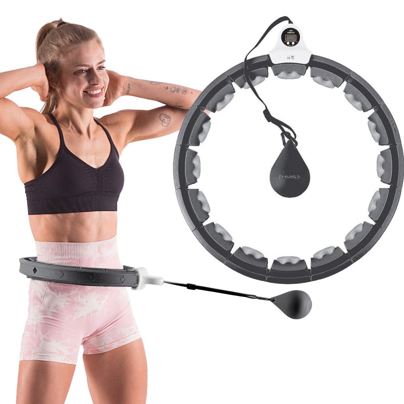 HHW06 HULA HOP BLACK Z WYPUSTKAMI I OBCIÄĹťNIKIEM + LICZNIK HMS