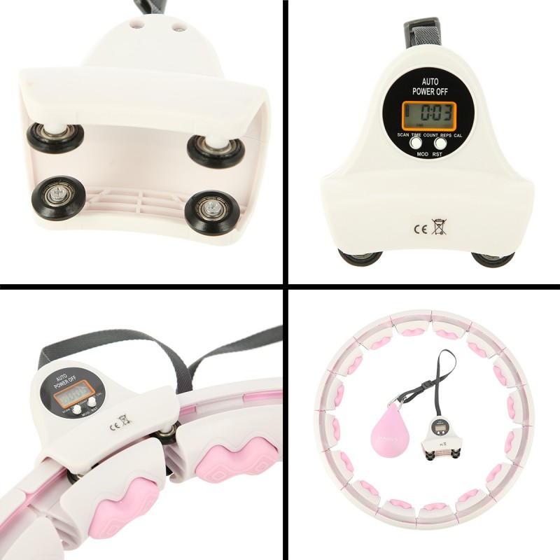 HHW06 HULA HOP PINK Z WYPUSTKAMI I OBCIÄĹťNIKIEM + LICZNIK HMS