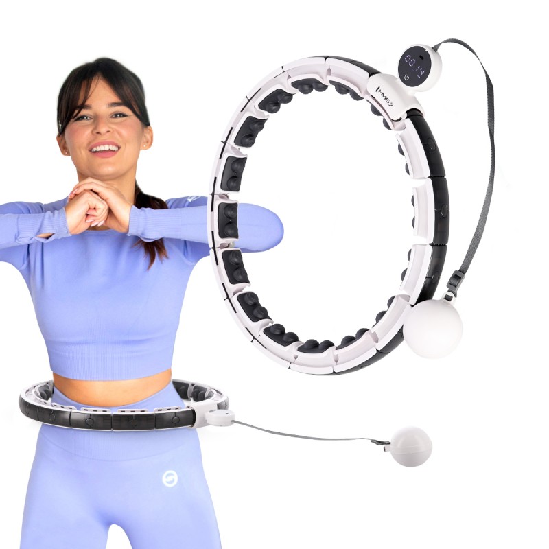 HHM16 HULA HOP WHITE Z MAGNESAMI I OBCIÄĹťNIKIEM + LICZNIK HMS