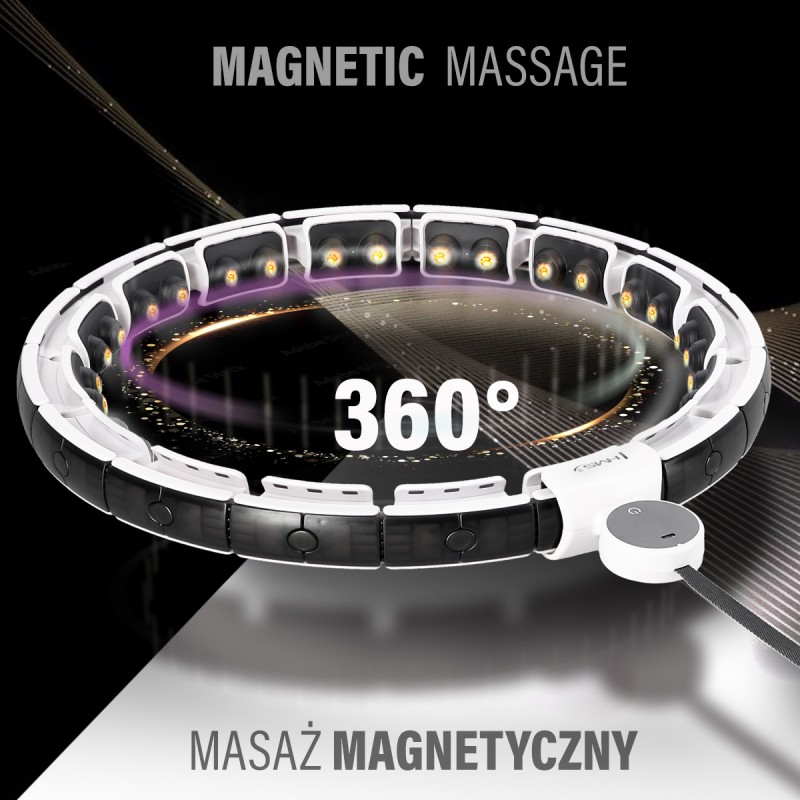 HHM16 HULA HOP WHITE Z MAGNESAMI I OBCIÄĹťNIKIEM + LICZNIK HMS