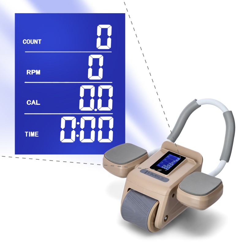 KA08 BROWN ABS AUTOMATYCZNE KOĹO DO ÄWICZEĹ MIÄĹNI BRZUCHA Z WYĹWIETLACZEM LCD I ĹADOWANIEM HMS
