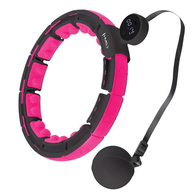 HHM16 HULA HOP BLACK/PINK Z MAGNESAMI I OBCIÄĹťNIKIEM + LICZNIK HMS
