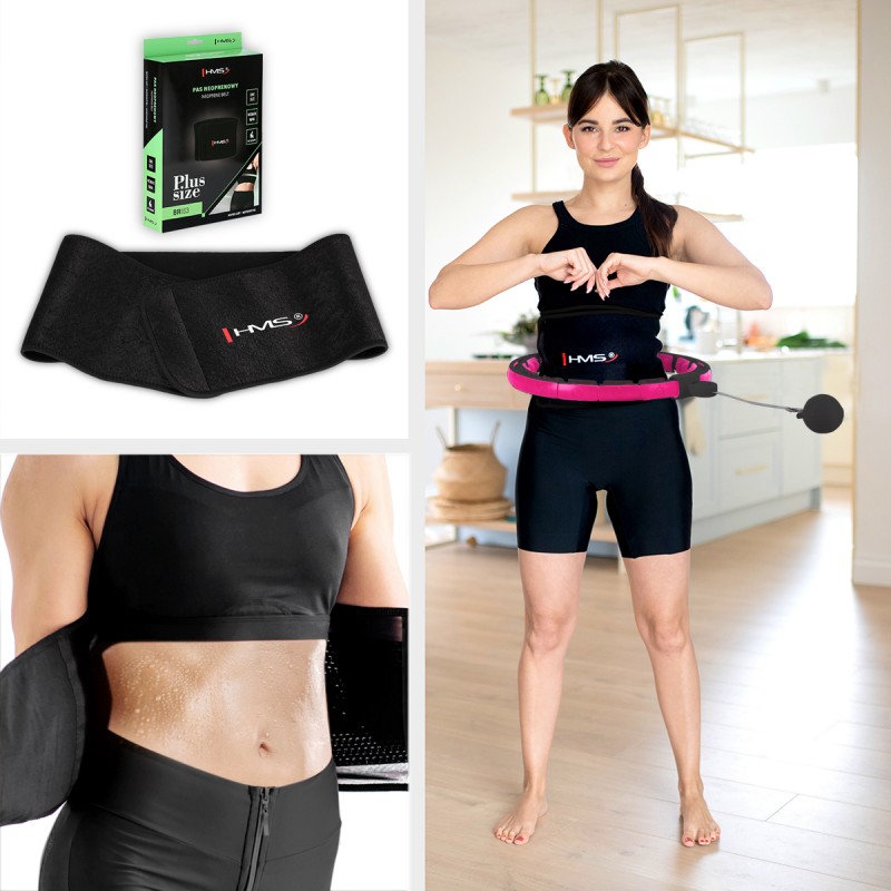 HHM16 HULA HOP BLACK/PINK Z MAGNESAMI I OBCIÄĹťNIKIEM + LICZNIK HMS