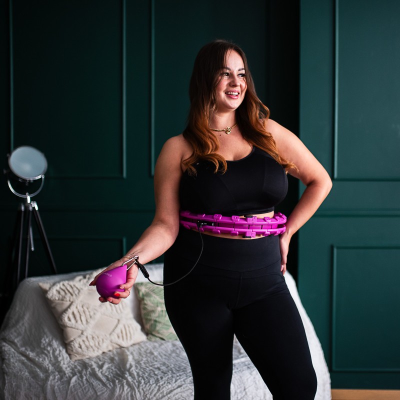 HHW12 PLUS SIZE HULA HOP VIOLET Z WYPUSTKAMI I OBCIÄĹťNIKIEM HMS
