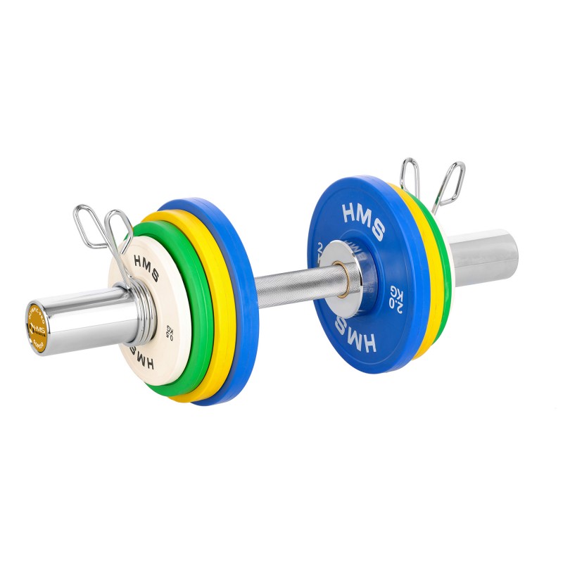 GOP050 (+ZACISKI) GRYF KRĂTKI OLIMPIJSKI 5KG 50CM HMS