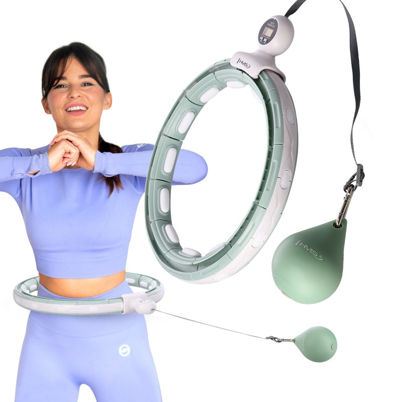 HHM15 HULA HOP GREEN Z MAGNESEM I OBCIÄĹťNIKIEM + LICZNIK HMS