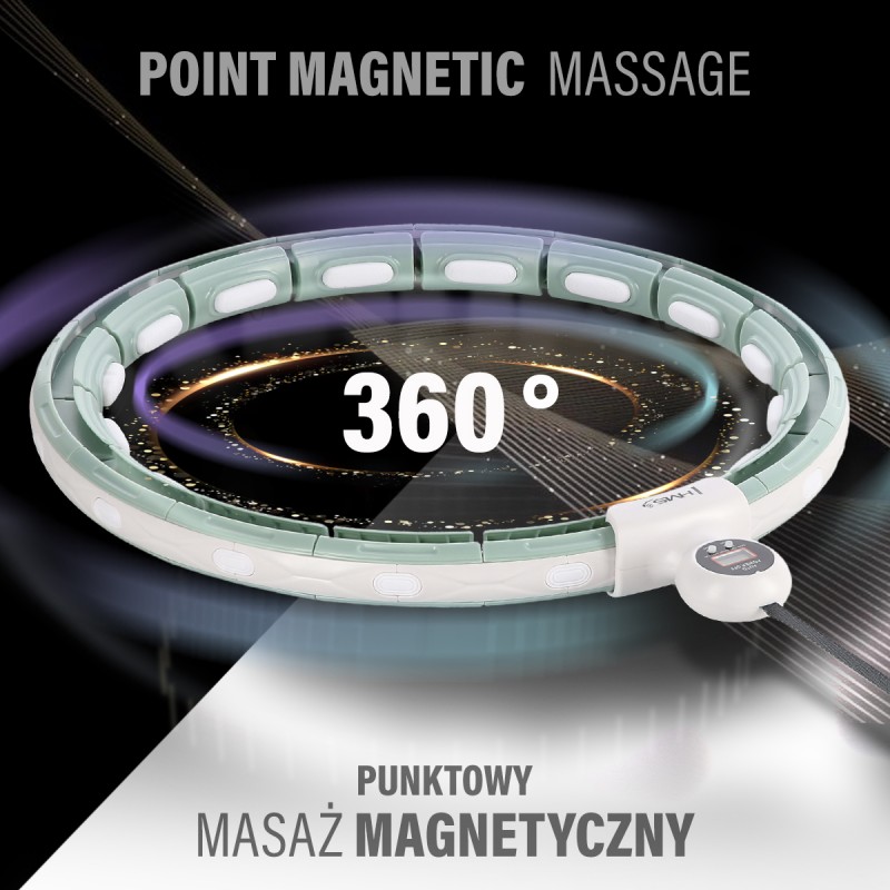 HHM15 HULA HOP GREEN Z MAGNESEM I OBCIÄĹťNIKIEM + LICZNIK HMS