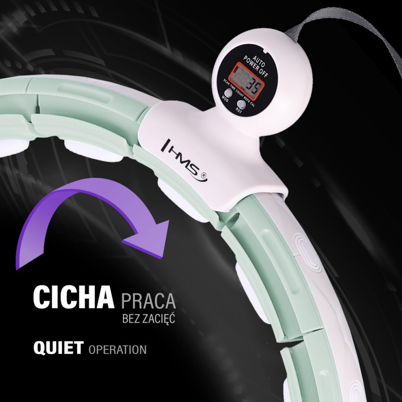 HHM15 HULA HOP GREEN Z MAGNESEM I OBCIÄĹťNIKIEM + LICZNIK HMS
