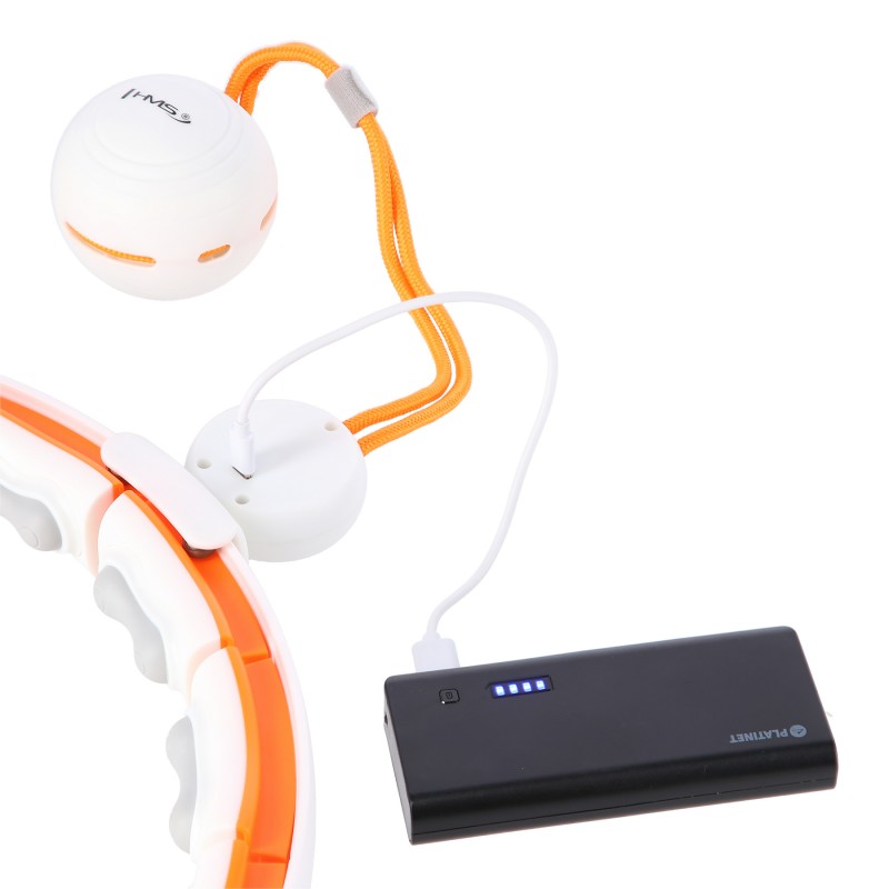 ZESTAW HULA HOP MAGNETYCZNY WHITE/ORANGE HHM21 Z LICZNIKIEM HMS + PAS WYSZCZUPLAJÄCY BR1313
