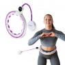 ZESTAW HULA HOP MAGNETYCZNY WHITE/VIOLET HHM17 Z LICZNIKIEM HMS + PAS WYSZCZUPLAJÄCY BR163 BLACK