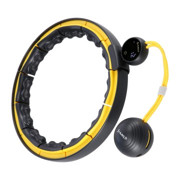 HHM21 HULA HOP BLACK/YELLOW Z MAGNESAMI, WYPUSTKAMI TPE I OBCIÄĹťNIKIEM + LICZNIK HMS