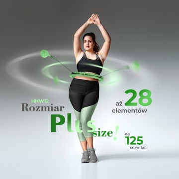 HHW12 PLUS SIZE HULA HOP GREEN Z WYPUSTKAMI I OBCIĄŻNIKIEM HMS