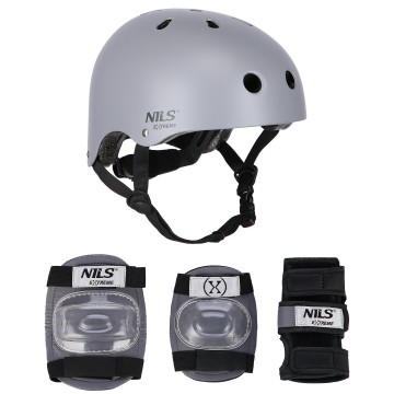 MR290+H230 KASK Z OCHRANIACZAMI ZESTAW SZARY ROZM, M NILS EXTREME