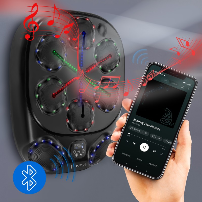 TB10 ELEKTRONICZNA TARCZA BOKSERSKA BLUETOOTH Z MUZYKÄ I RÄKAWICAMI BATERIA 4000MAH HMS