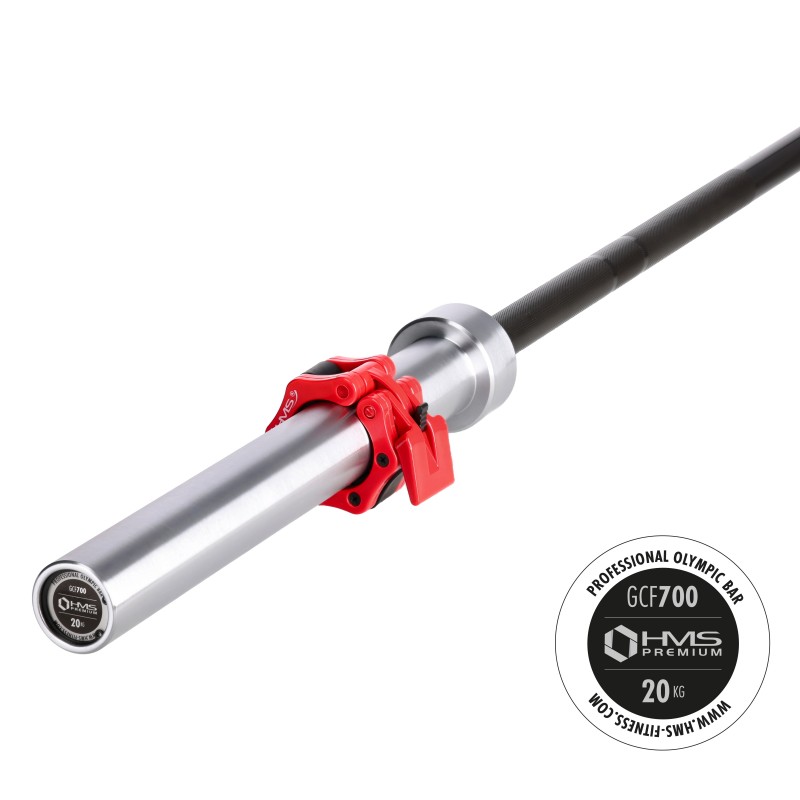 GCF700 GRYF OLIMPIJSKI 20 KG 2200MM + ZACISK ZG1000 RED HMS PREMIUM