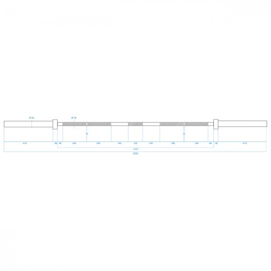 GCF700 GRYF OLIMPIJSKI 20 KG 2200MM + ZACISK ZG1000 RED HMS PREMIUM