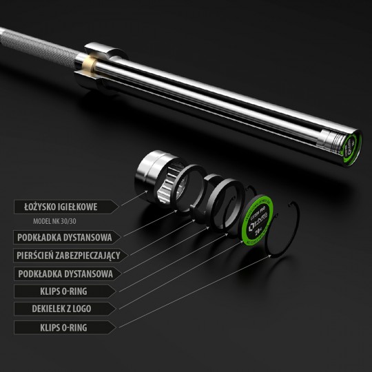 GOP220 PRO + ZG1000R ZACISKI LOCK GRYF PROSTY OLIMPIJSKI 20KG 2200MM HMS 