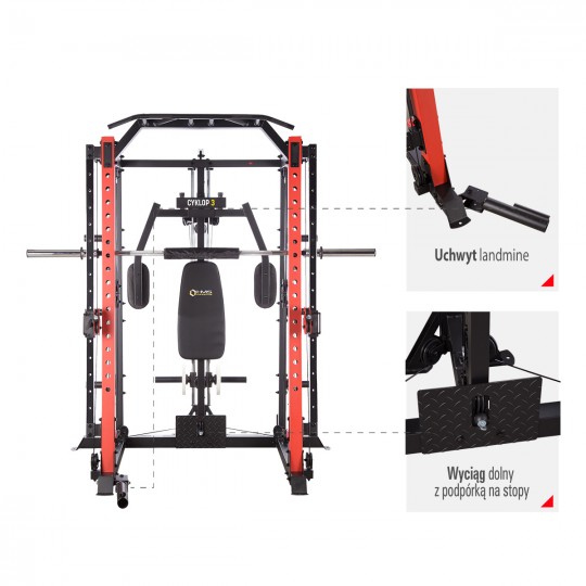 CYKLOP 3 ATLAS DO ĆWICZEŃ Z SUWNICĄ SMITHA SEMI COMMERCIAL HMS PREMIUM